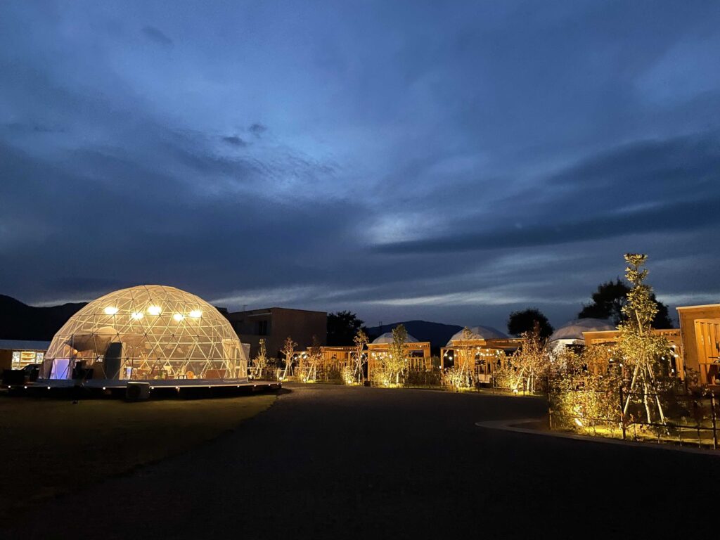 グランドーム滋賀高島の夜の景でわたしが撮影した写真。