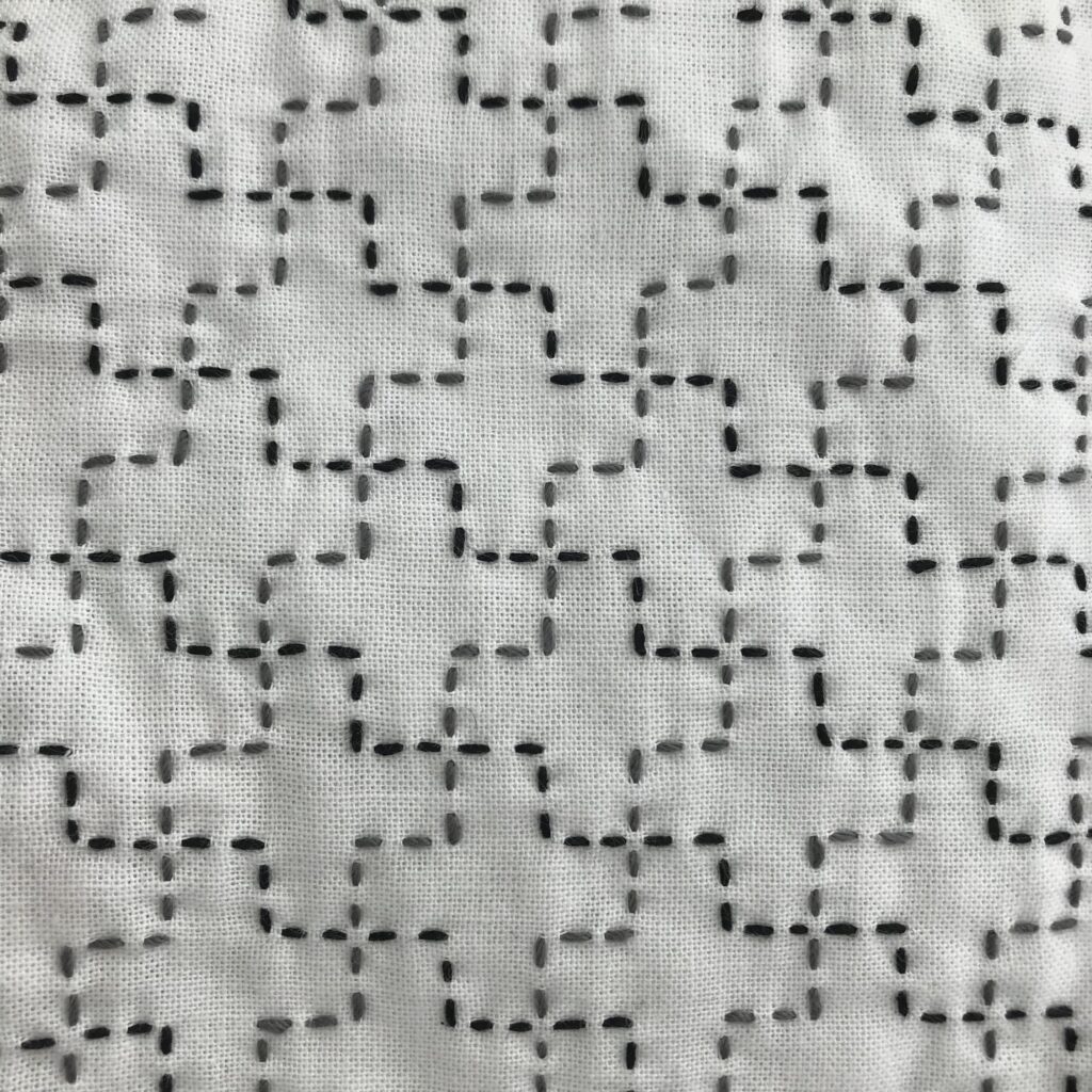 わたしが刺した十字つなぎの写真