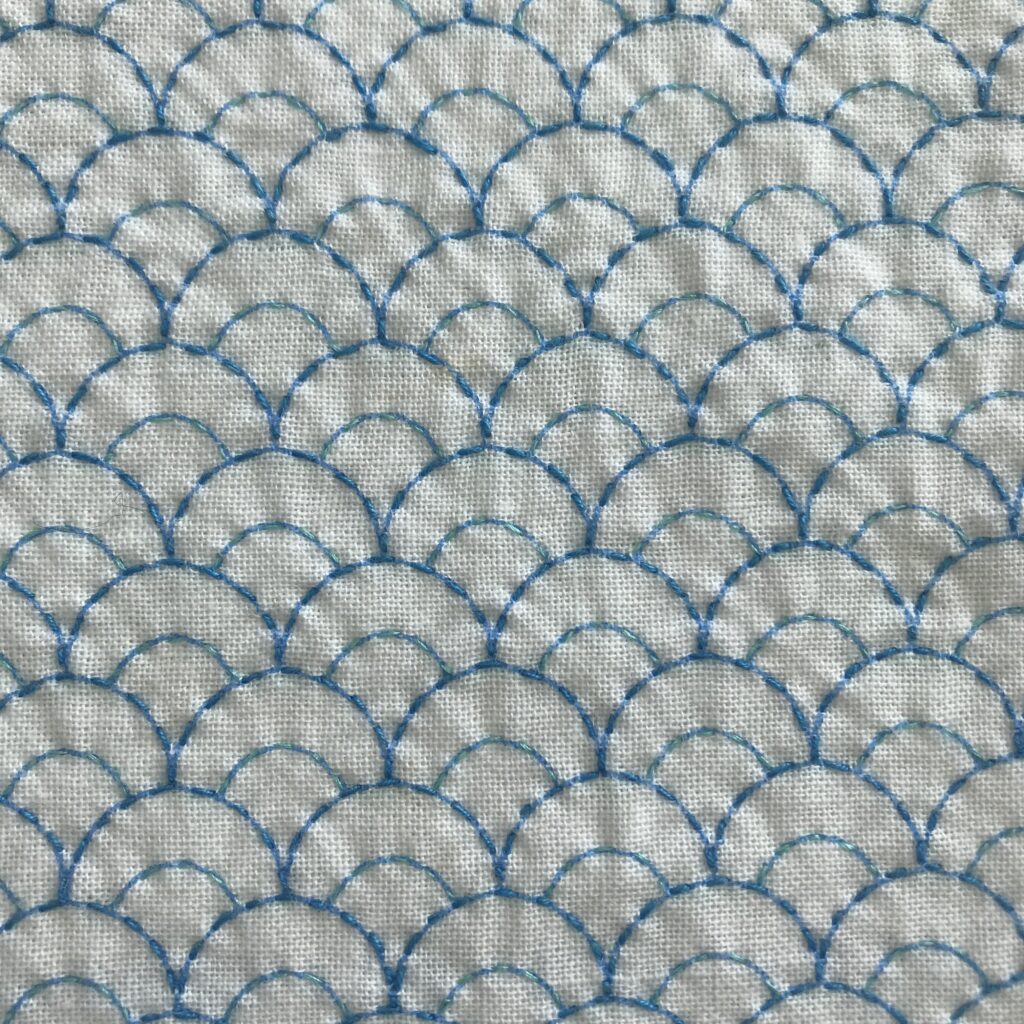 わたしが刺した青海波の写真