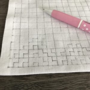 ギザギザ刺しの下書きの写真