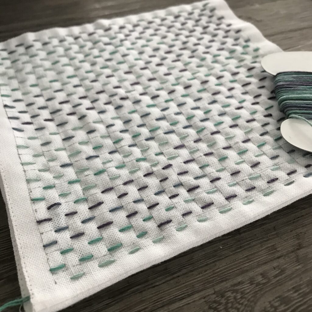 変わり段つなぎの横を刺した画像