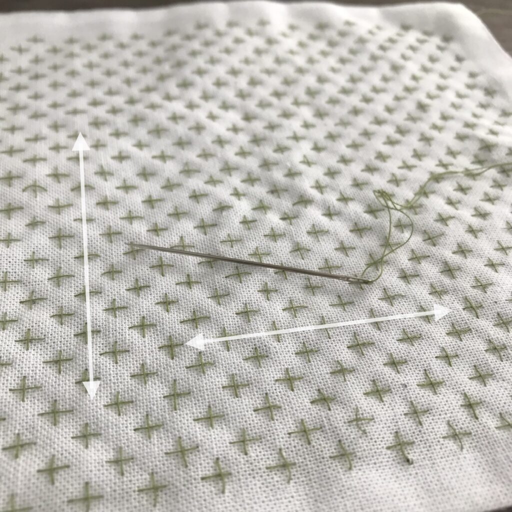 変わり十字花刺しの刺し方画像