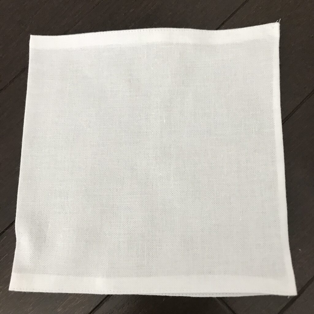 小さいふきんが出来上がった写真