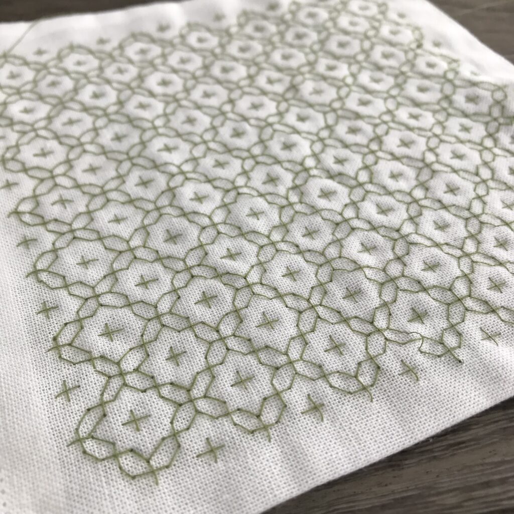 十字花刺しの刺し子画像