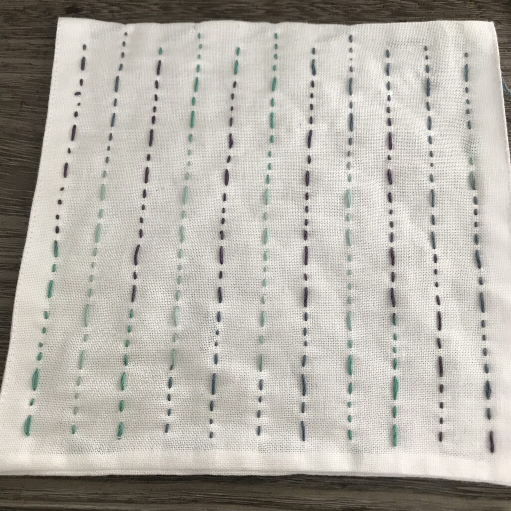 たてを刺した裏側の写真