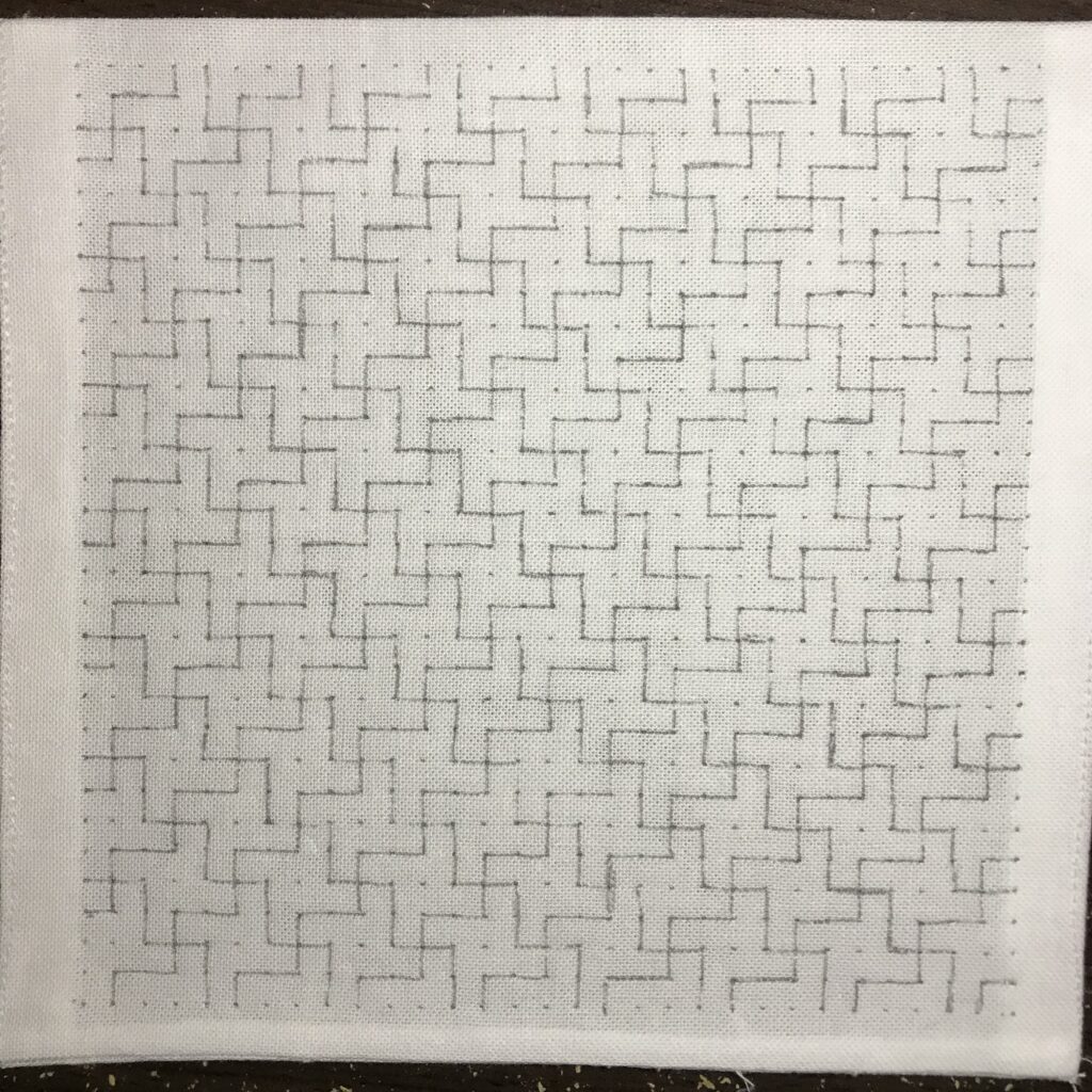 一目紗綾形の下書きの写真