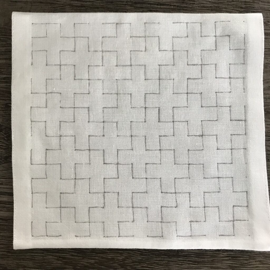 十字つなぎの図案の下書きの写真