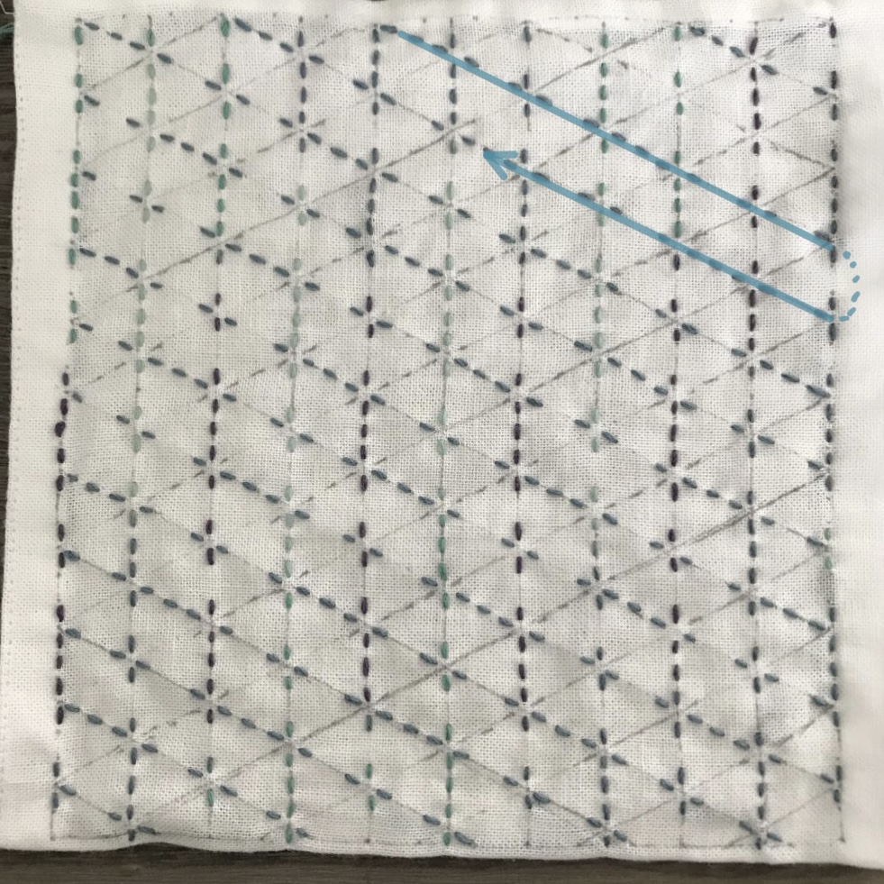 右下がり線を刺した写真