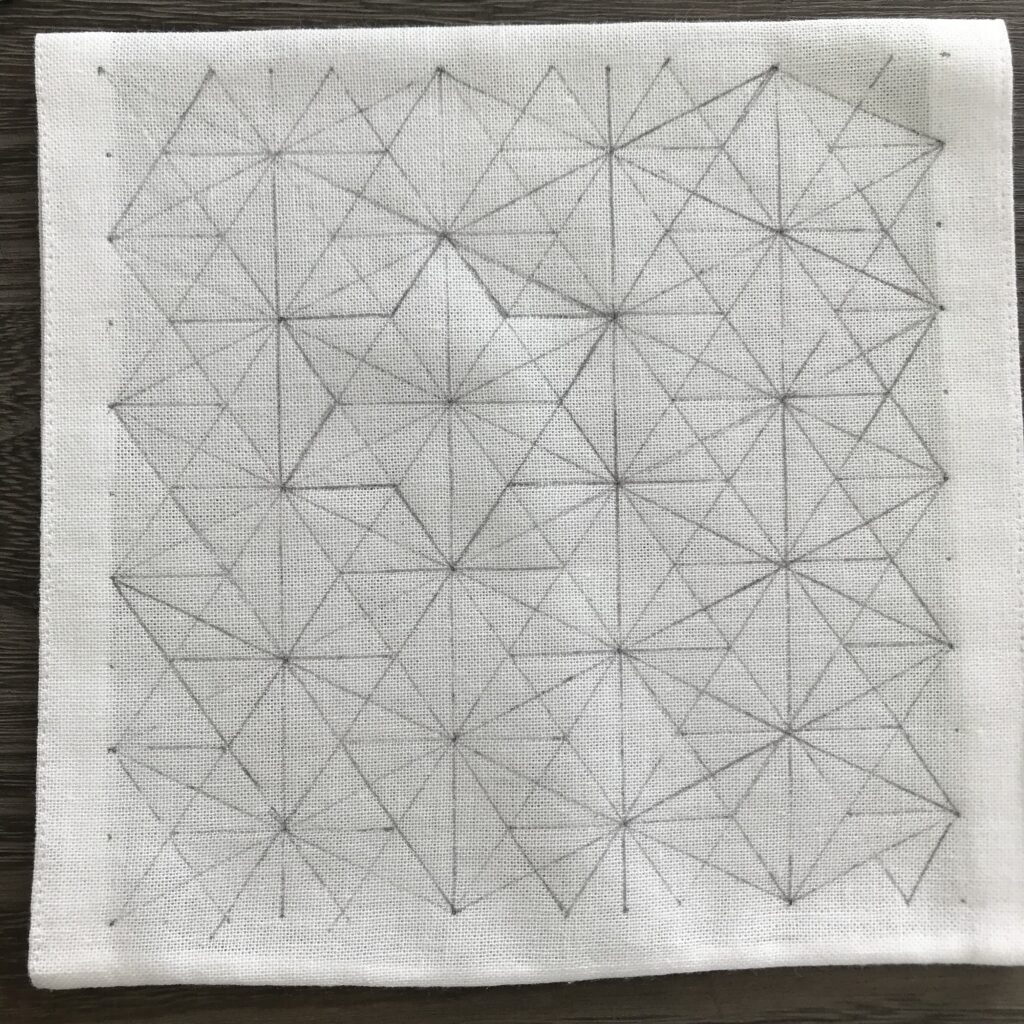 麻の葉の下書き写真