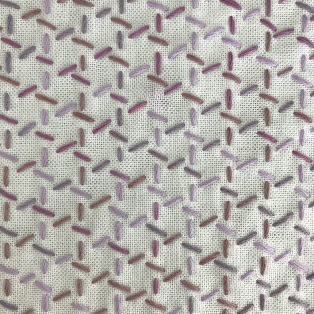 わたしが刺した一目籠目の写真