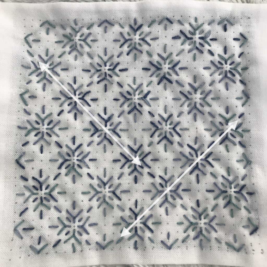 雪の結晶の刺し方画像