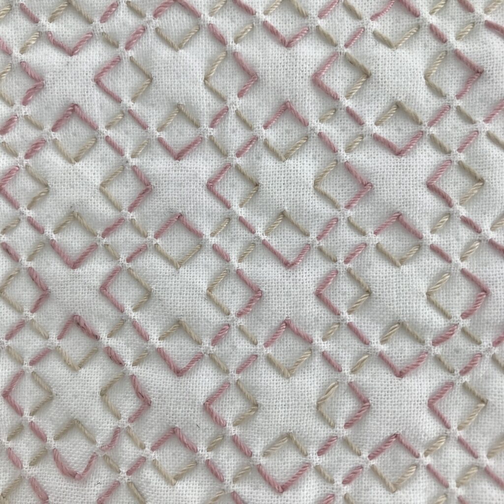 私が刺した重ね桝刺しの写真