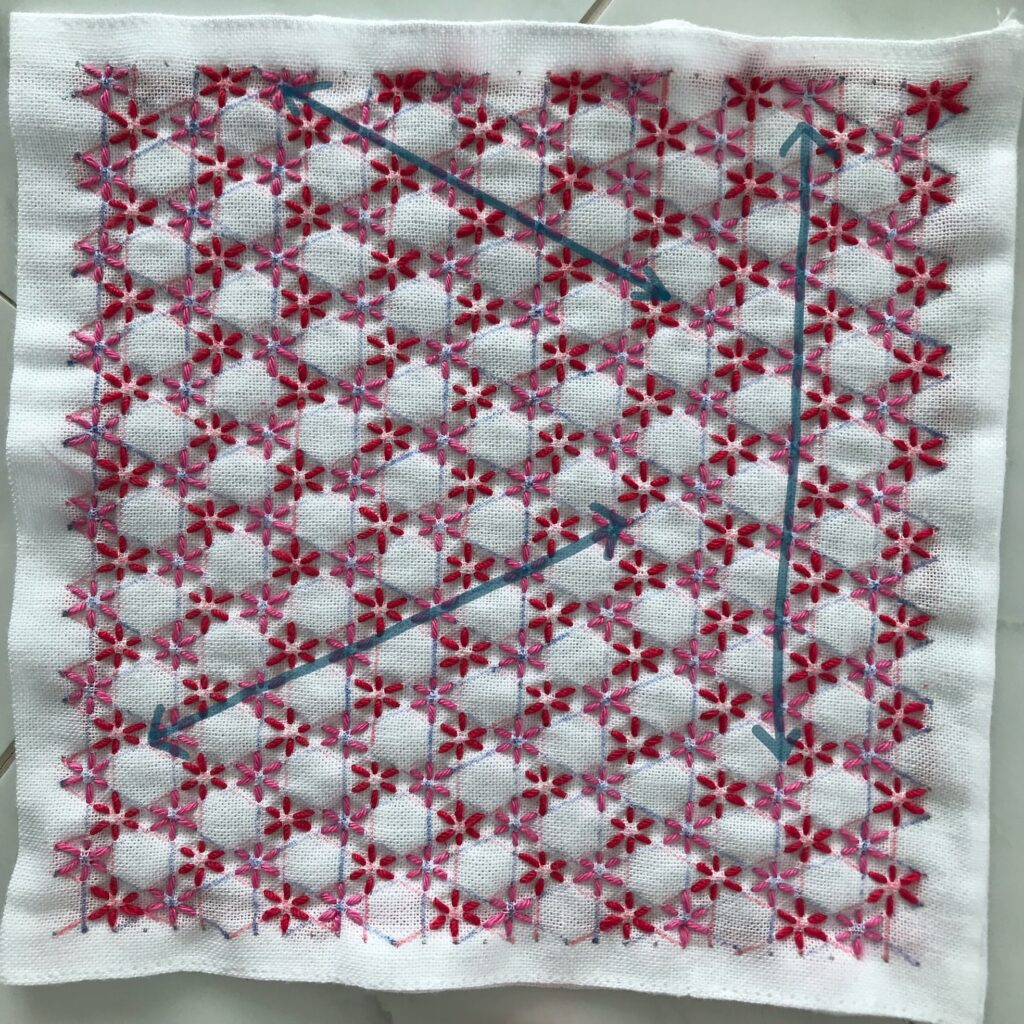 青線の刺し方の説明画像