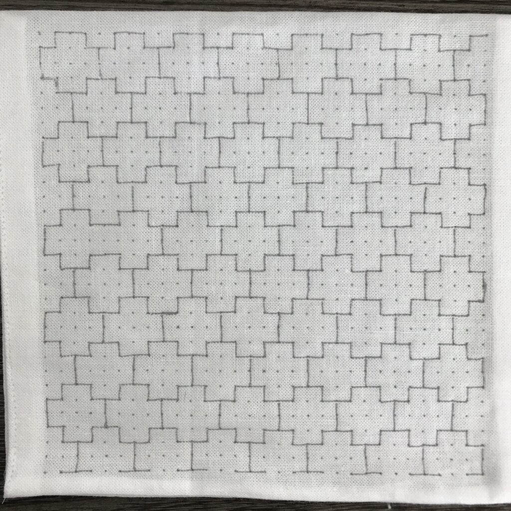 碁盤を下書きした写真