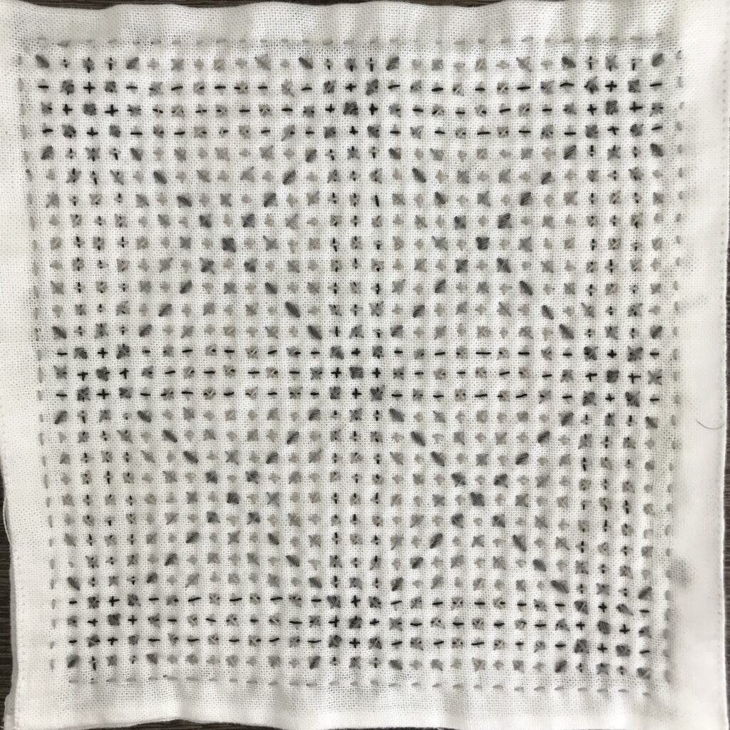 斜めを刺した裏側の写真