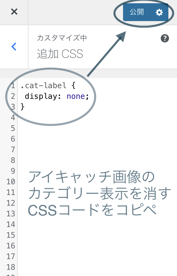 CSSコードをコピペする場所の説明画像