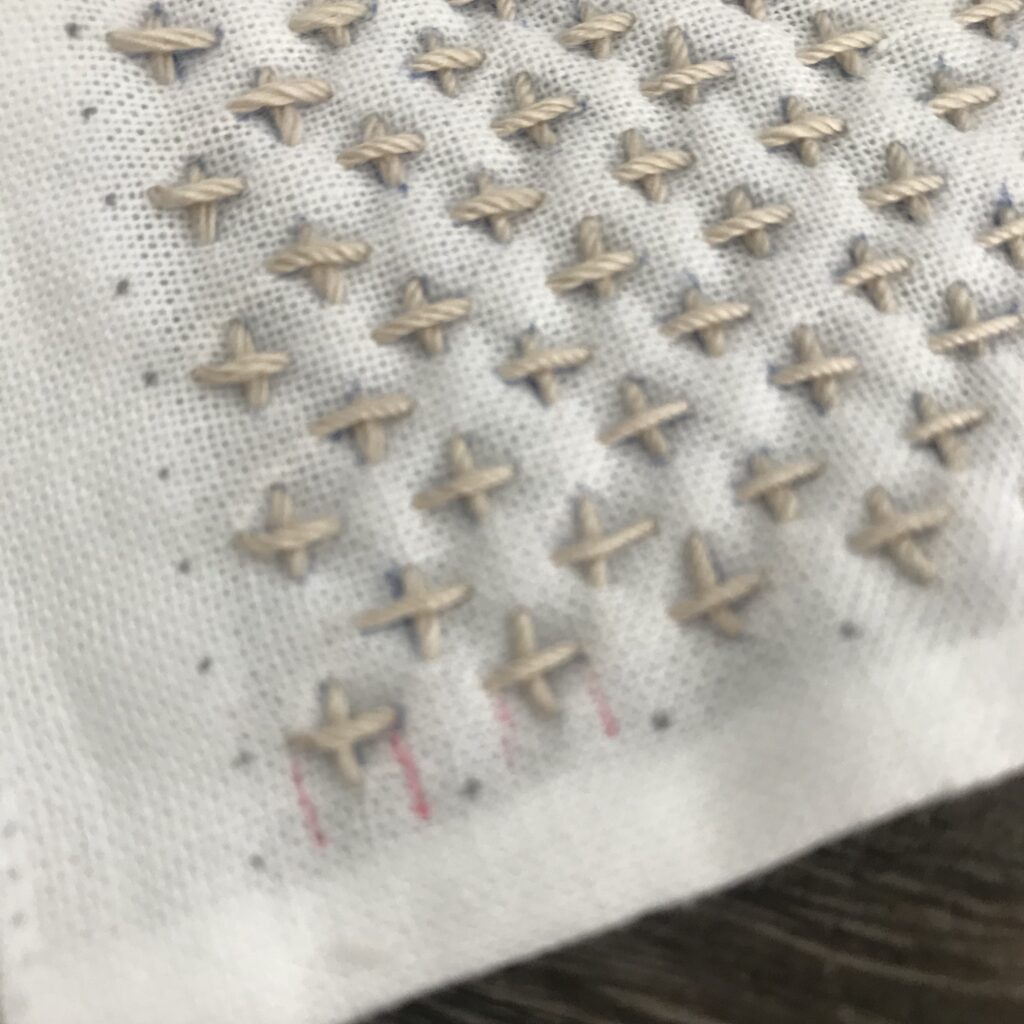 くぐり刺しのスタート地点の説明画像