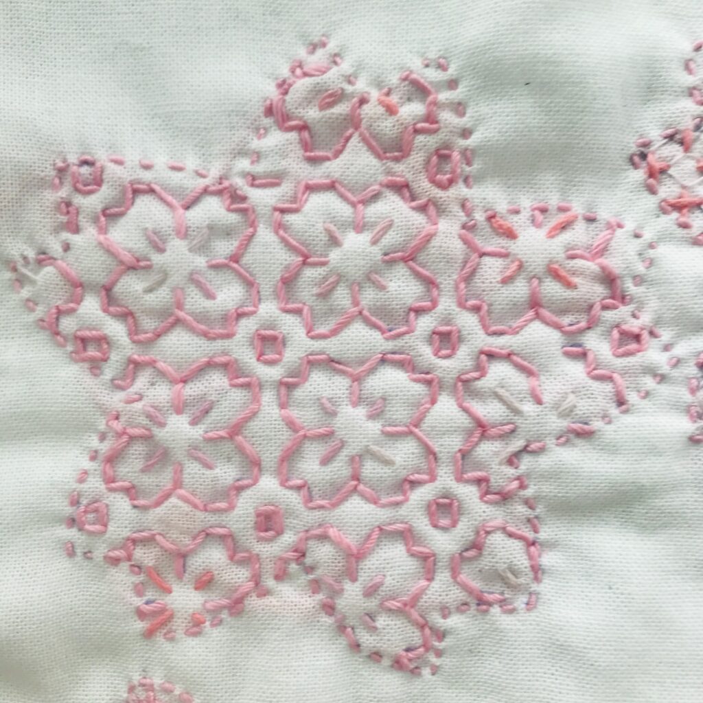 桜の花を刺した写真