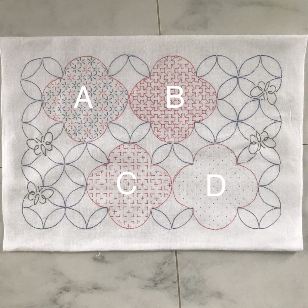 寄せ模様「春うらら」のレイアウト説明画像