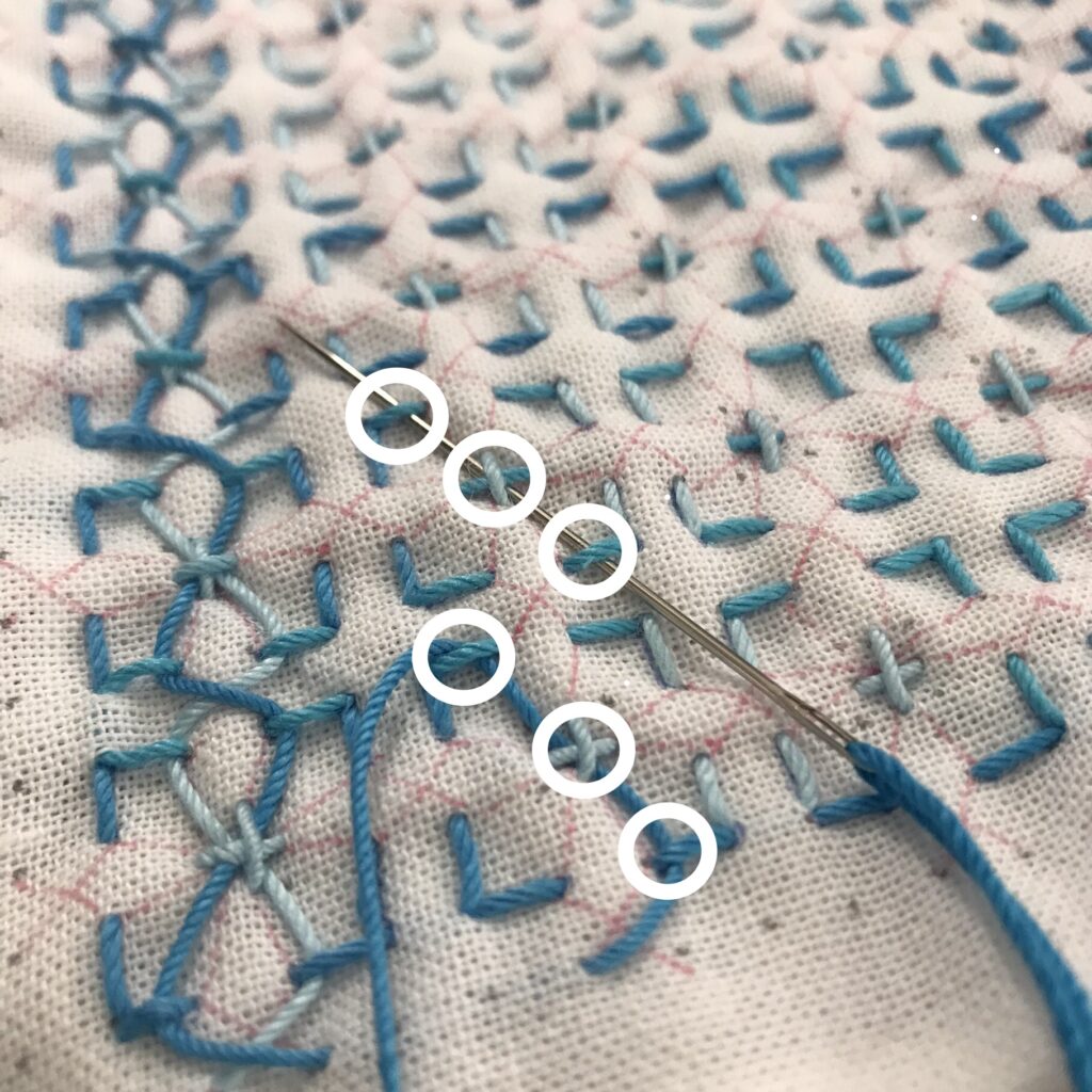 くぐり刺しのやり方の説明画像