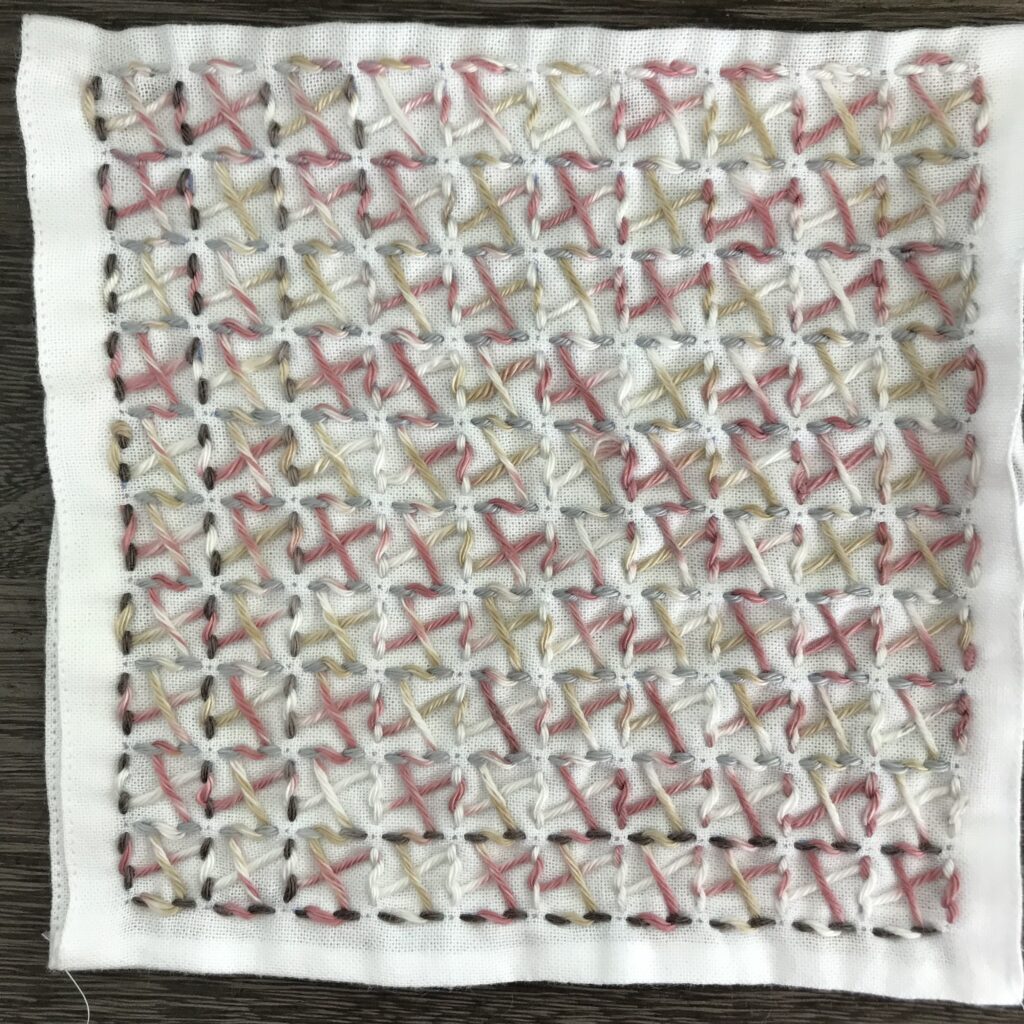 下書きが残る千鳥のふきん写真