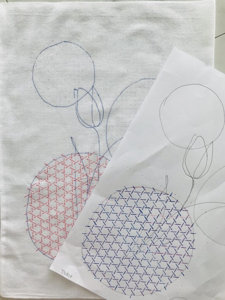 チューリップ寄せ模様の見本画像