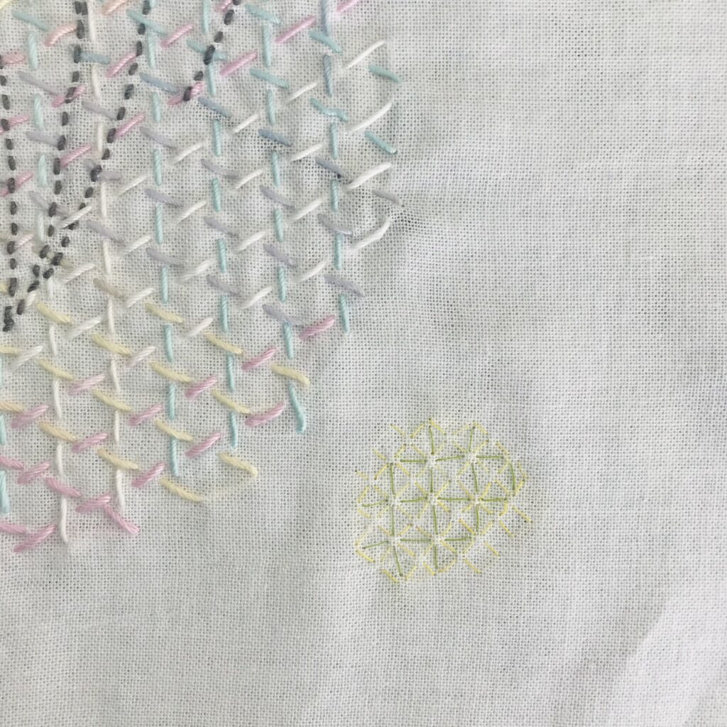 変わり花の刺し子図案画像