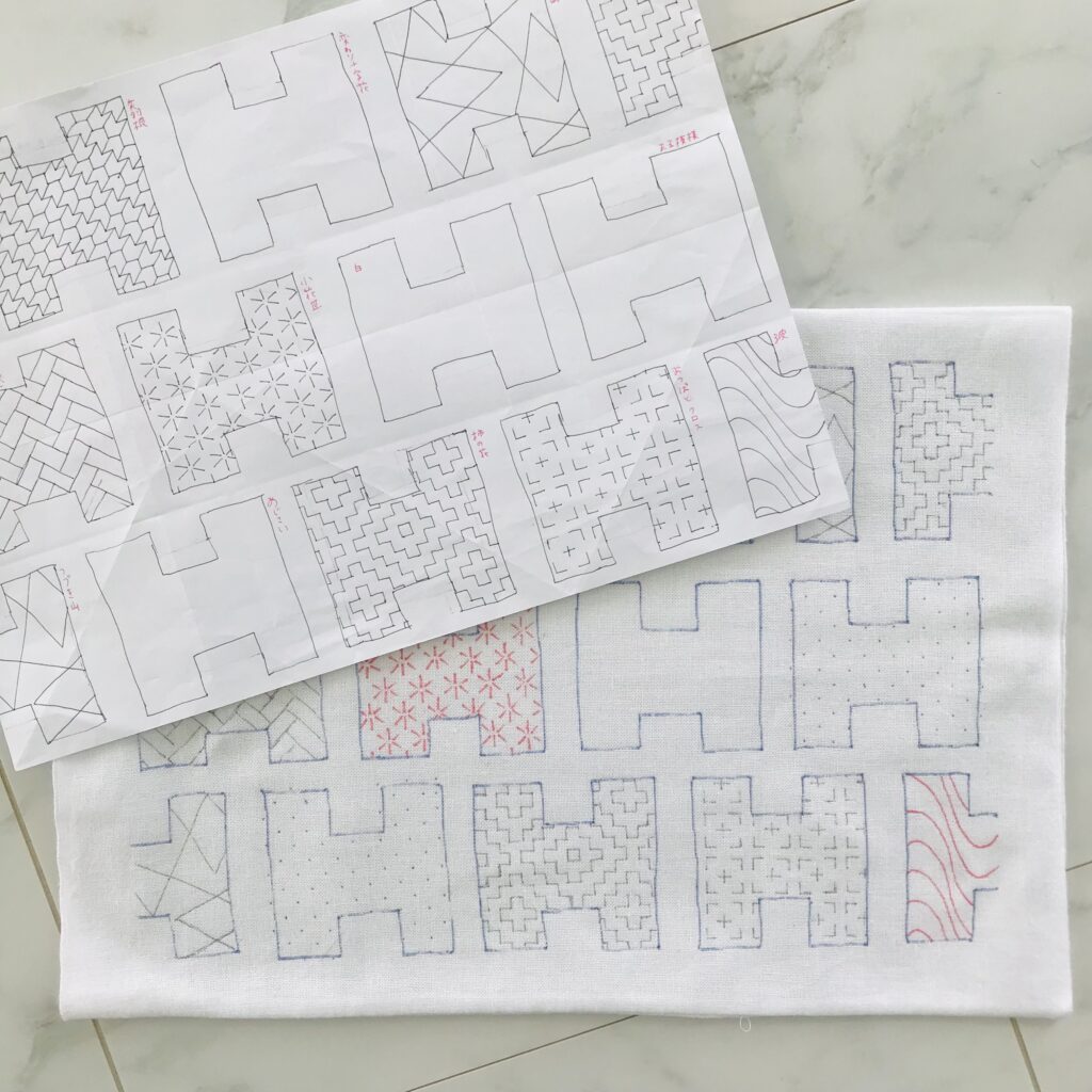 寄せ模様エイチの見本とさらし画像