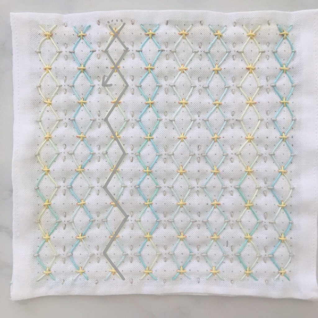 紫陽花刺しのくぐり刺し画像