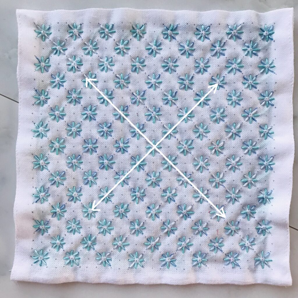 米刺しの斜めを刺した画像