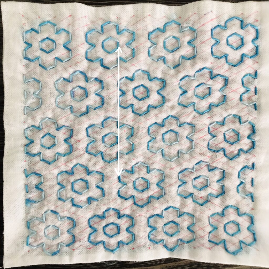 六剣花のたてを刺した画像