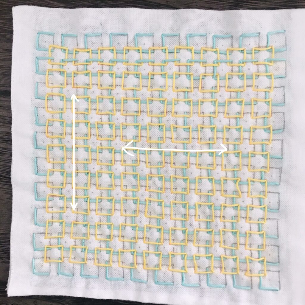 四角つなぎの刺し方画像