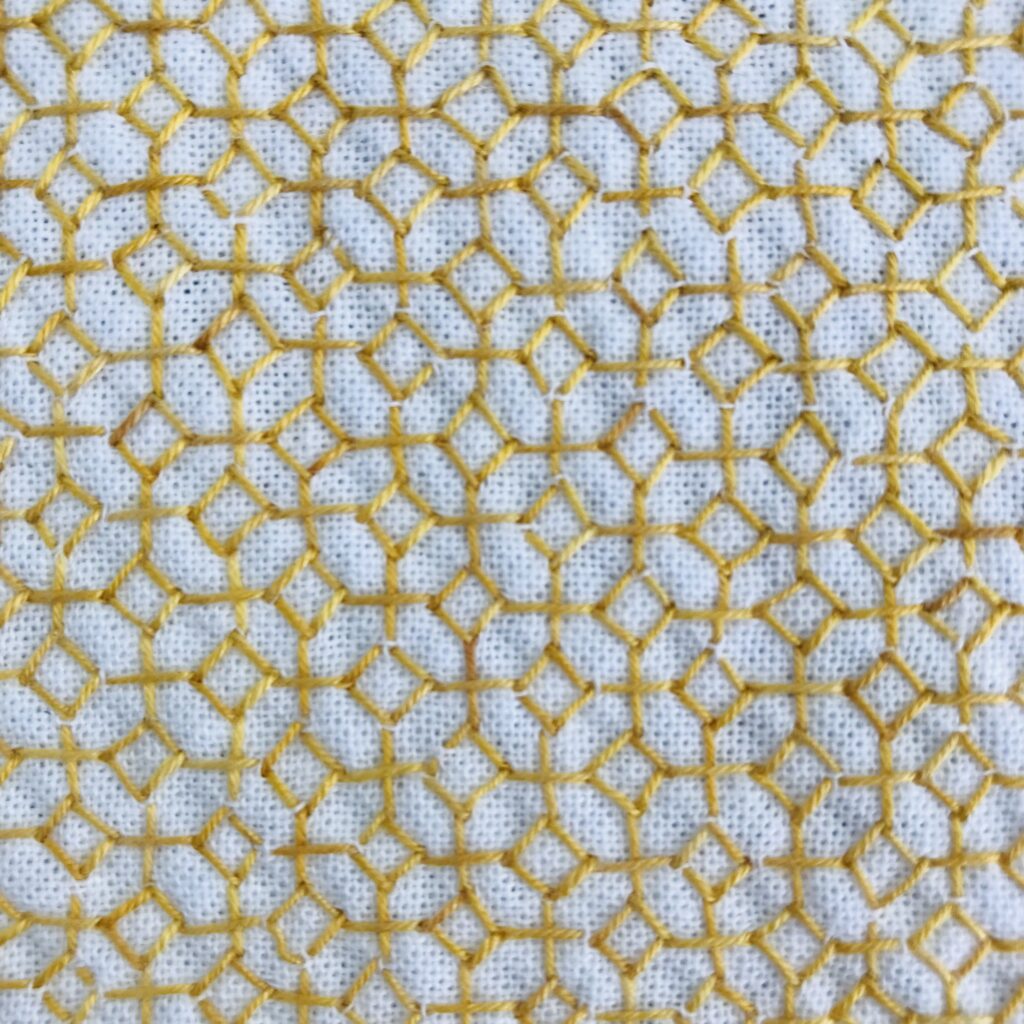 銭形の裏側の刺し子図案画像