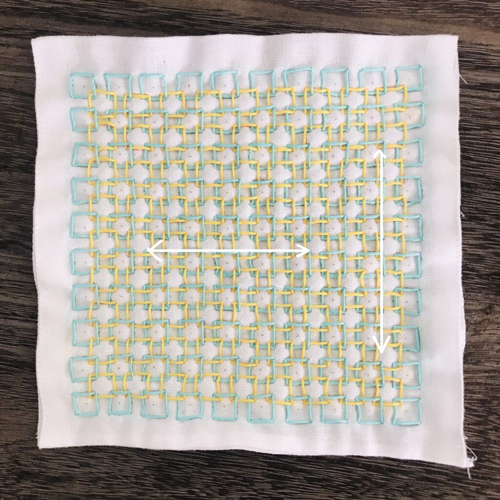 四角つなぎの刺し方画像