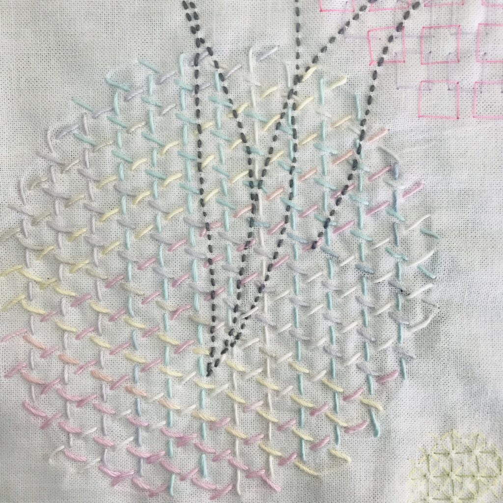 一目籠目の刺し子図案画像