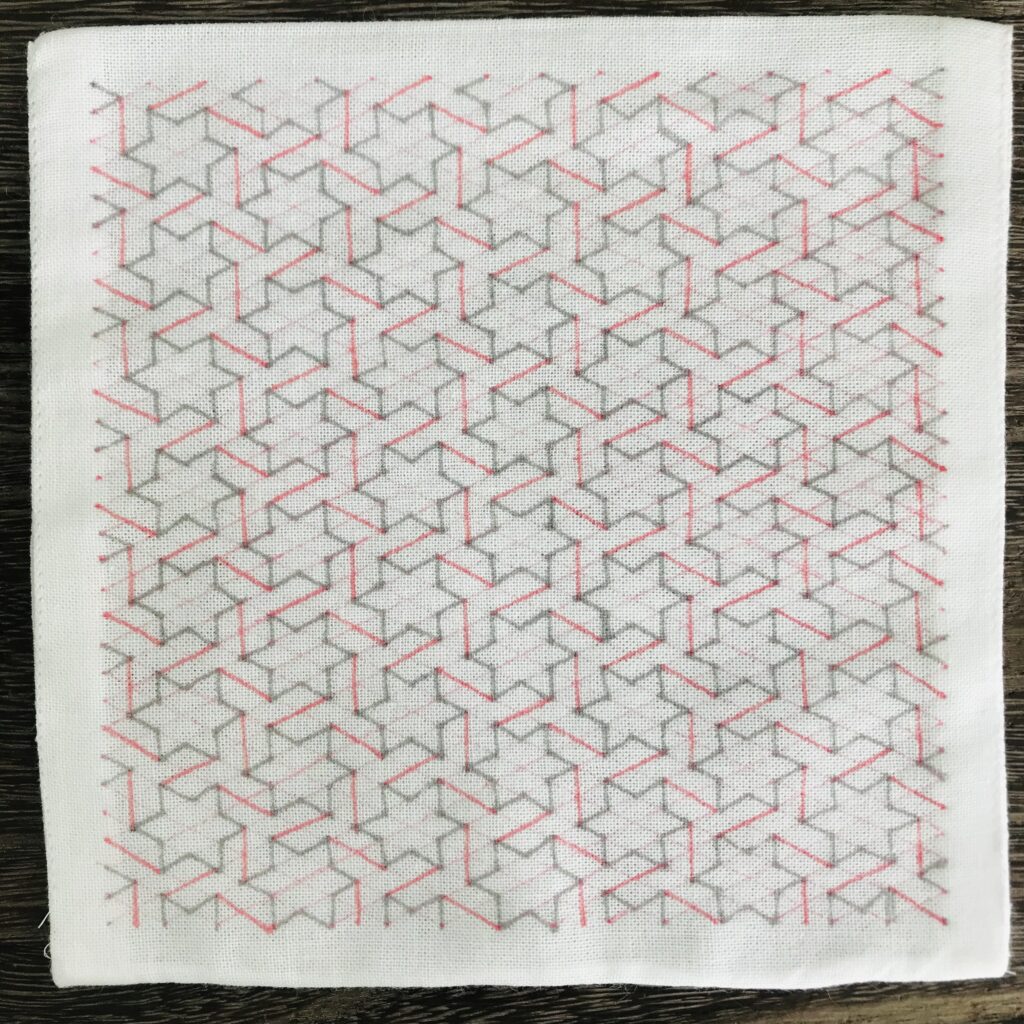 刺し子図案流星群の下書き画像