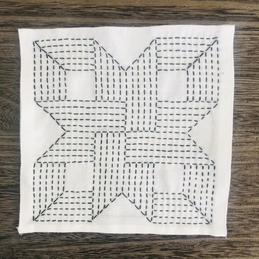 格子アレンジ模様の刺し子図案画像
