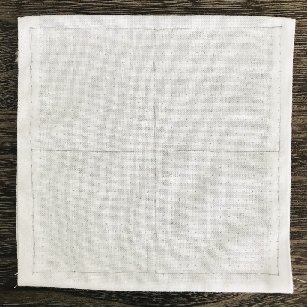 井桁格子模様の輪郭を輪郭を描いた画像