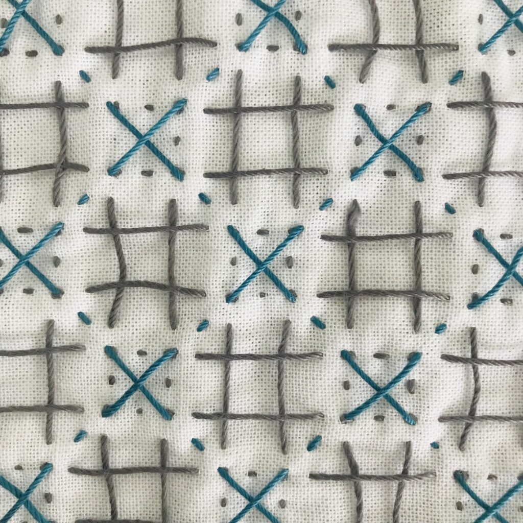 蜀江紋の刺し子図案裏の画像