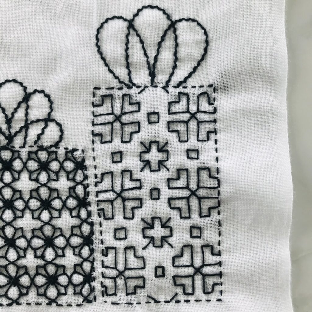 四葉のクローバーの刺し子図案刺し子図案画像