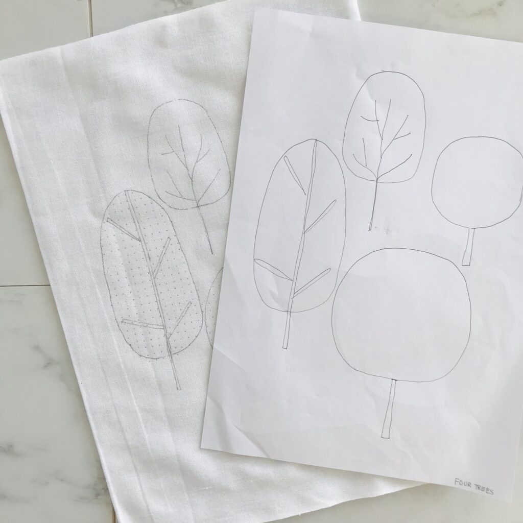 寄せ模様four treesの下書き画像