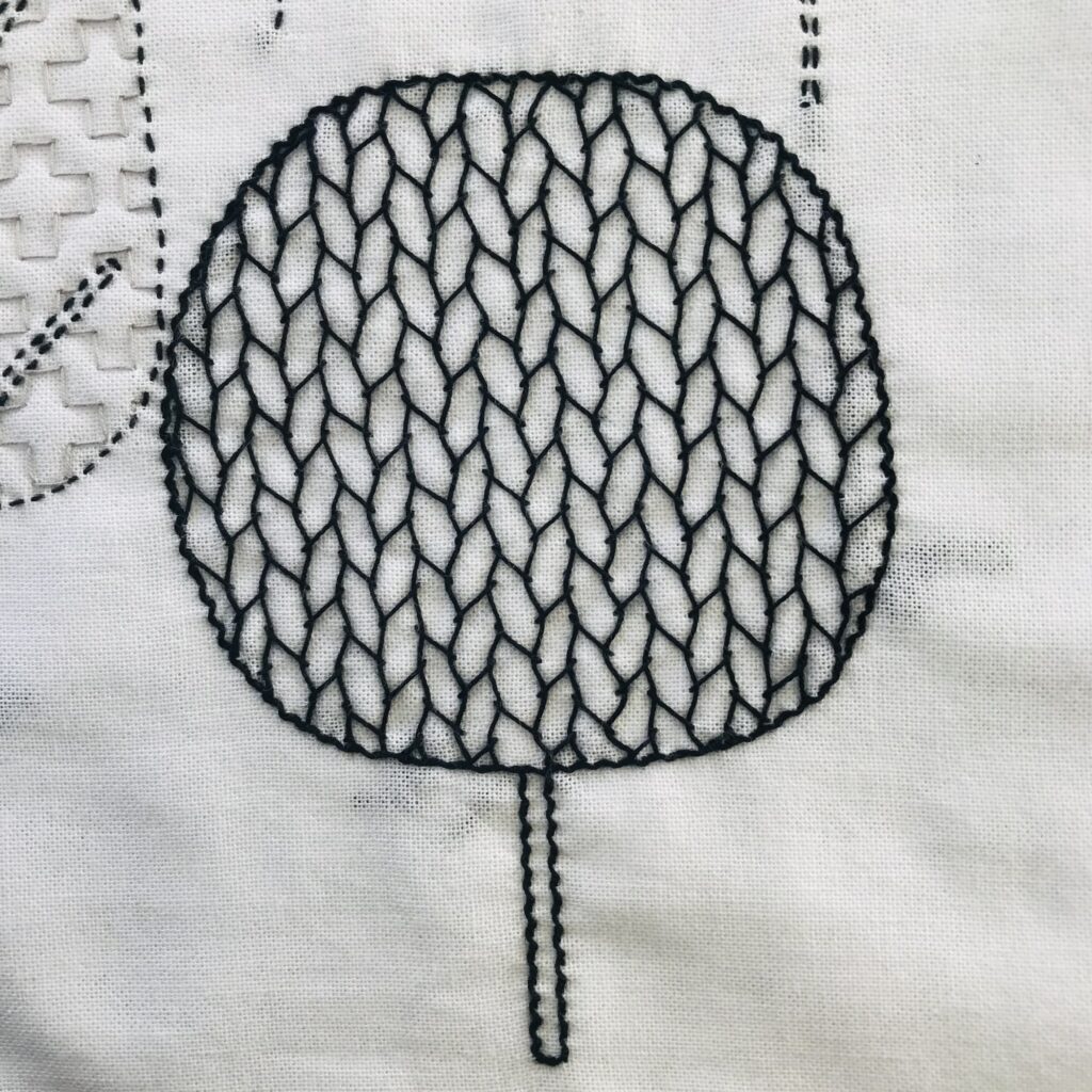 寄せ模様で刺すローズマリーをアレンジした図案画像