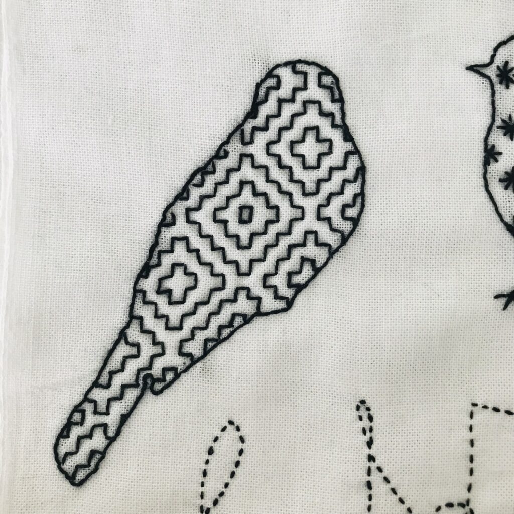 柿の花の刺し子画像