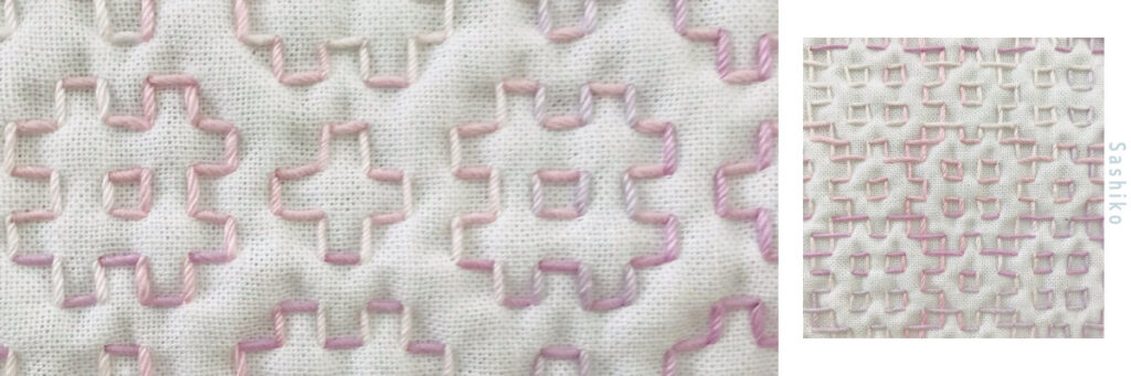 井戸枠の刺し子画像