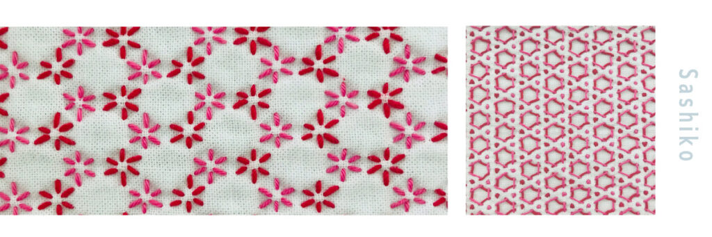 小花刺しの刺し子画像