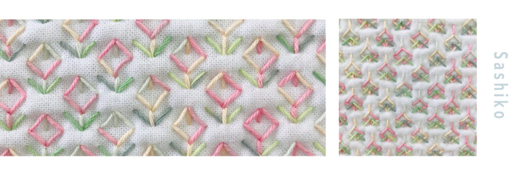 お花畑の刺し子図案画像