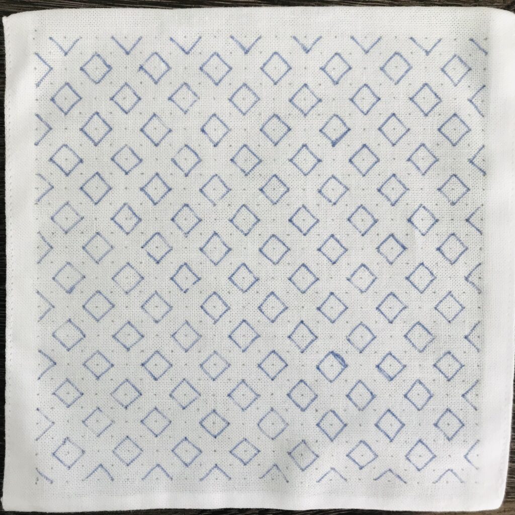 お花畑の四角形をかいた画像