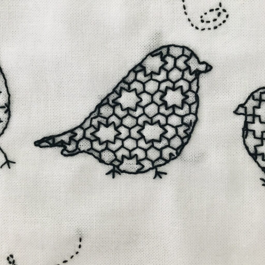 変わり亀甲の刺し子画像