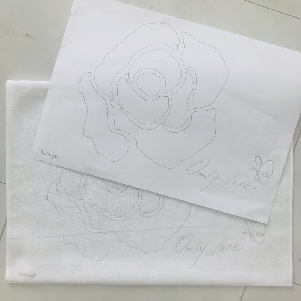一輪の花の寄せ模様書き方画像