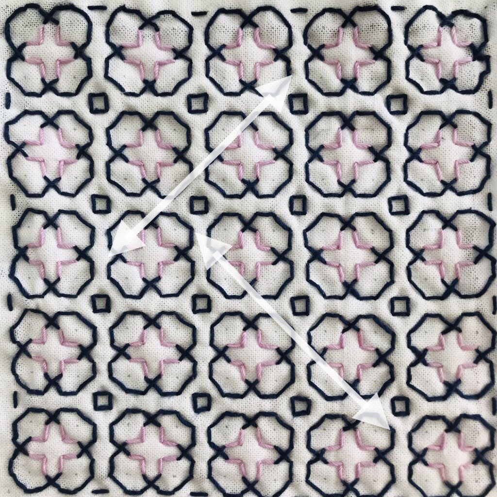 満開の朝顔の刺し方画像